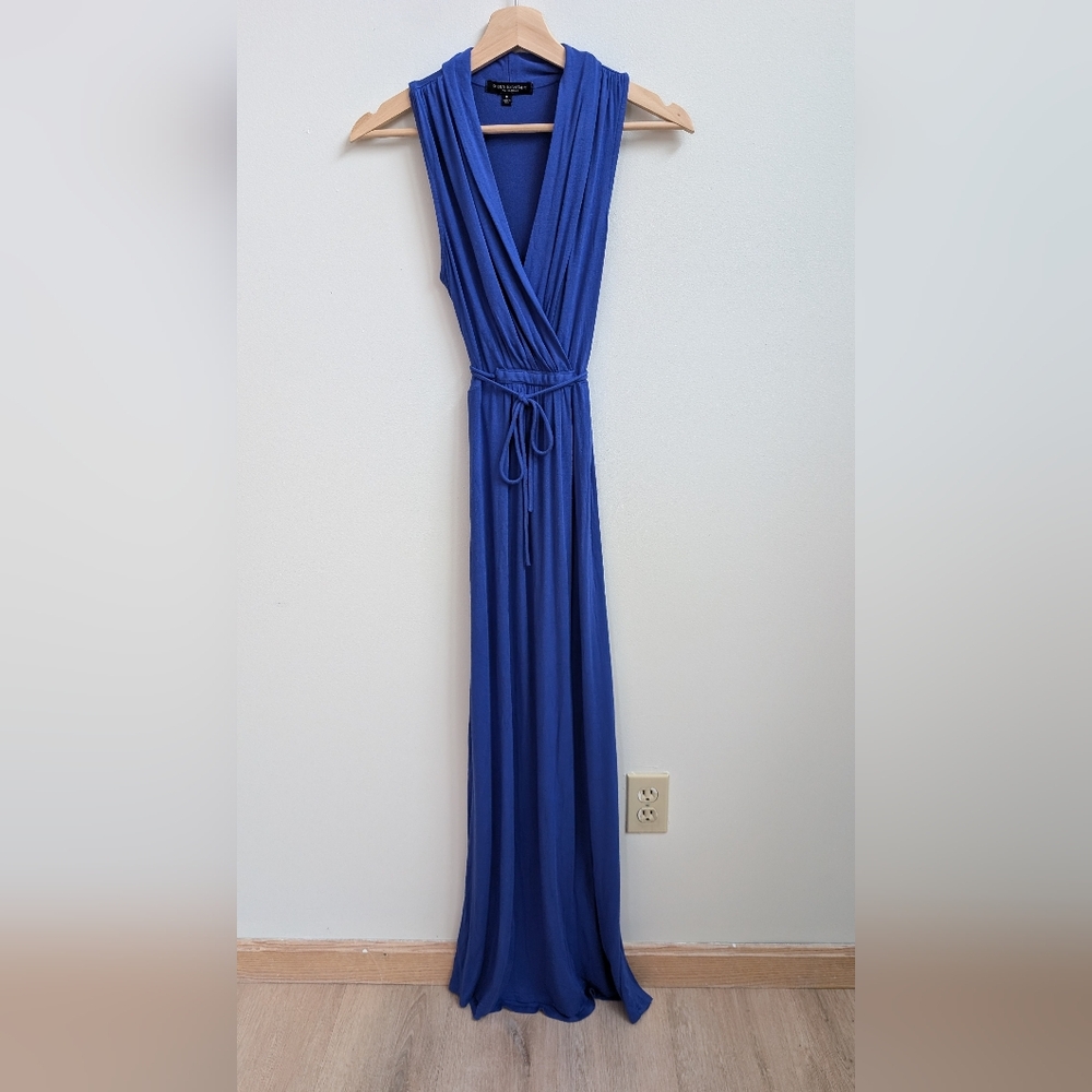 Green Envelope Royal Blue Wrap Style Maxi Dress Size M